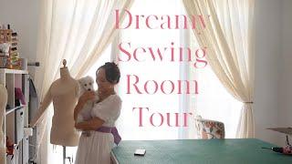 I Turned My Living Room Into A Chic but Classic Sewing Room! (Sewing and Embroidery Room Tour)