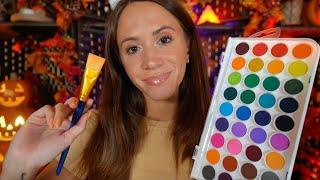 ASMR / Painting Your Face To Help You Fall Asleep  (face brushing, personal attention)