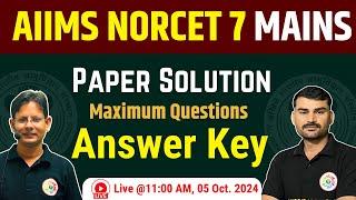 NORCET-7 Mains Paper Solution | AIIMS NORCET 7 Answer Key | NORCET 2024 Question Paper