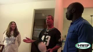 Ike Reese and Carlin Surprise Eagles Fan