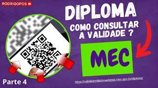 Como consultar a validade  do diploma no site do MEC?