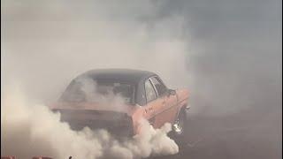 ANGRY6 burnout car Dragway at the Bend EPIC tyre-slashing skids 6/7/24