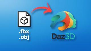 How to import OBJ, FBX 3D Model into Daz3D, Daz Studio Tutorial