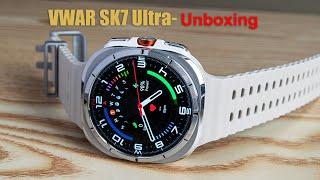 VWAR SK7 Ultra Smart Watch Unboxing- 1:1 47mm Real Screws Galaxy Watch Ultra, Wireless Charging