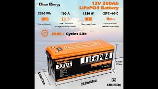 CloudEnergy 12V 200Ah LiFePO4 Battery: Reliable Power for Solar, RVs, and Marine