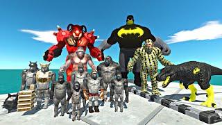 Mutant Primates Rescues Batman Trex - Goro - Hulk and Fight  - Animal Revolt Battle Simulator