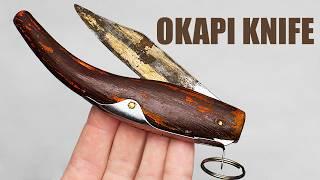 Old Okapi Pocket Knife Restoration. Chemical nickel plating