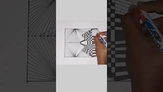 Easy Geometric Optical Illusion #shorts #viralshorts #drawing #adhrikcreations6090