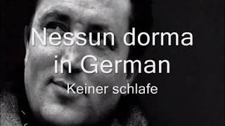 Nessun dorma in German (Keiner schlafe) - Lyrics - Fritz Wunderlich