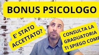 BONUS PSICOLOGO: LA GRADUATORIA E' ARRIVATA!