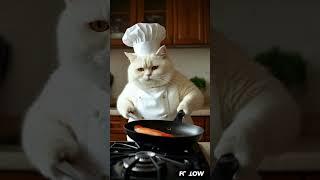 let's prepare for dinner #kawaii #cute #cat #cooking #fish #ai #artificialintelligence #shorts