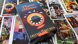 Flip Through & Review Of The Aqua Maree Collage Tarot Deck!