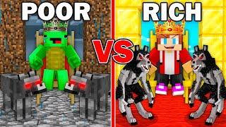 Mikey Poor vs JJ Rich WEREWOLF KING Survival Battle in Minecraft (Maizen)