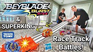 Beyblade Burst RACE TRACK BATTLES! Hasbro HyperSphere / Takara Tomy Superking/Sparking RAIL RIDING