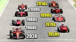 Ferrari F1 2024 vs One Ferrari F1 from each decade (1950-2024) - Imola GP
