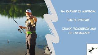 Рыбалка на фидер. На карьер за карпом. Часть вторая. Таких поклевок мы не ожидали!