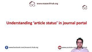 Understanding article status in journal portal