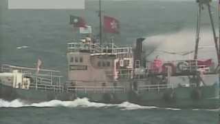 Japan Coast Guard's attempts to block Chinese activists from landing on the Senkaku Islands