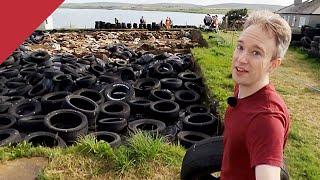 I helped cover a 5,000-year-old monument with worn-out tires