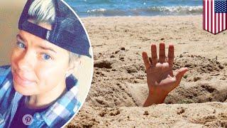 Sand hole collapse: newlywed's body found buried at beach due to excessive hole digging - TomoNews