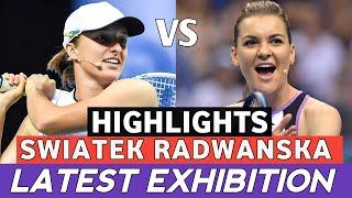 Iga Swiatek Latest Exhibition vs Radwanska Fully Entertaining Match Highlights | Tennis Wta (HD)