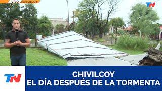 CHIVILCOY | Destrozos tras el temporal, se volaron techos y cayeron árboles