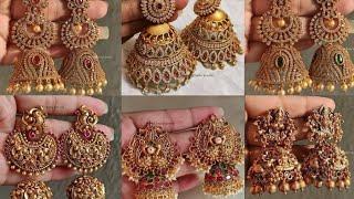 latest gold traditional Indian jhumka||traditional jhumka |wedding jewellery |South Indian jewellery