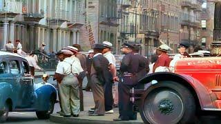 Harlem, New York 1930s in color, [60fps, Remastered] w/sound design added