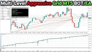 Multi-Level Aggressive GRID Scalping Forex MT5 EA[PART 708] #forexalgotrader #mql5 @ForexAlgo-Trader