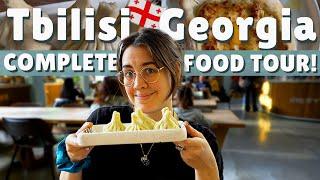 Georgian STREET FOOD TOUR! Amazing Dumplings & World's Cheesiest Bread (First Time in Tbilisi)