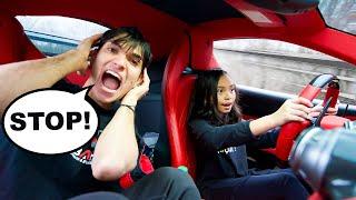 WE LET OUR LITTLE SISTER DRIVE THE FERRARI FOR THE FIRST TIME!