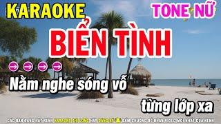 Karaoke Biển Tình Tone Nữ Beat Hay Nhạc Sống | Phi Long