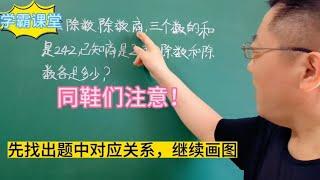 同学们注意，和差倍解题思路，找准对应关系，画出线段图，