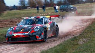 NEW PORSCHE 992 GT3 Rally | 2025 Rally van Haspengouw | Exhaust sound, Drifting, idling & start