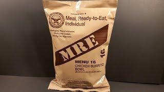 2017 MRE Chicken Burrito Bowl Meal Ready to Eat Review US Ration Taste Test