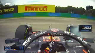 Sarcastic Radio Christian Horner Sergio Perez Onboard Spin Crash FP1 Hungarian GP