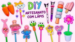 12 ARTESANATO COM LAPIS FOFO - IDEIAS DE TRUQUES ESCOLARES DIY DECORAÇÃO DE LÁPIS