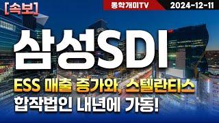 삼성SDI-ESS 매출 증가와, 스텔란티스 합작법인 내년에 가동!