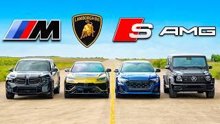 BMW XM v Lambo Urus v AMG G63 v Audi SQ8: DRAG RACE