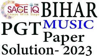 Bihaar PGT Music paper answer key 2023 #biharstetlatestnews #ugcnetmusic #dsssb