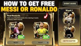 HOW TO GET FREE 102 OVR RONALDO OR MESSI FC MOBILE 25 | BALLON D'OR EVENT GUIDE FC MOBILE!