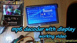 Mp5 decoder with display and inbuilt bluetooth. Working video.