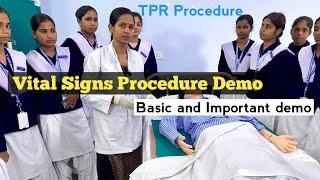 TPR Procedure/ Vital Signs demonstration/ Very Basic and Important Practical demo/ Nursing Exams