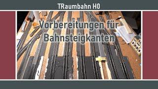 Vorbereitungen für den Einbau der Bahnsteigkanten - 024