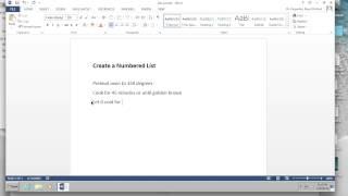 Create a Numbered List on a Document