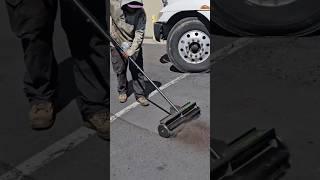 Innovative Mechanical Push Broom! #shorts #cleanup #construction