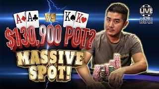 MUST WATCH - Andy Stacks Poker puts opponent to a nasty decision!  Live at the Bike! Poker Stream