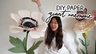 Giant Paper Anemone Flower DIY, How to Make Standing Flower Backdrop