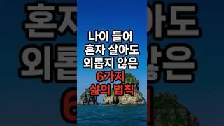 나이 들어 혼자 살아도 외롭지 않은 6가지 삶의 법칙 #삶의지혜 #행복한노후 #100세시대