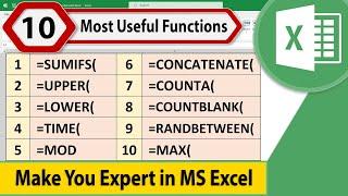 10 Most Useful Functions in Microsoft Excel || Make You Expert in Microsoft Excel